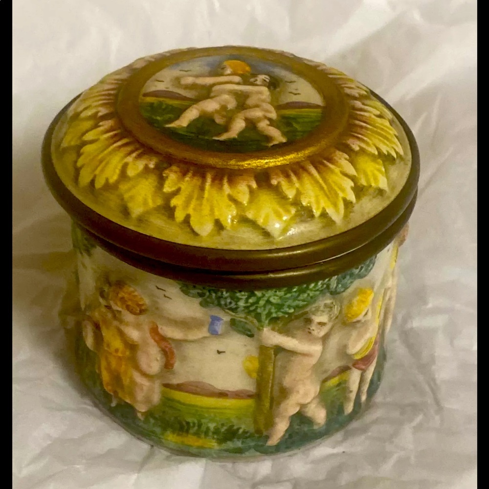 Antique Made in Italy Trinket Jewelry Box
